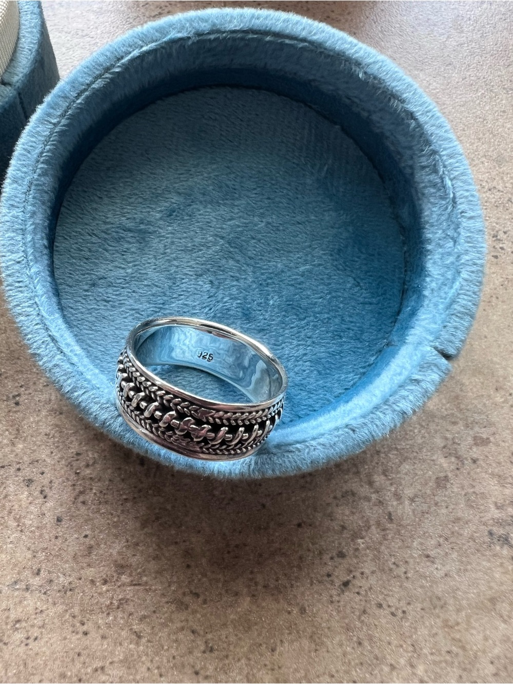 Sterling Silver Braided Chain Band Ring in Silver